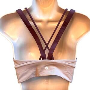 NWOT Lululemon Pushing Limits Bra Light Support For C/D Smoky Blush Maroon Sz 6